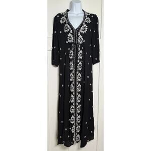 Free People | Dresses | Free People Embroidered Fable Midi Dress Black  White Size Small | Poshmark